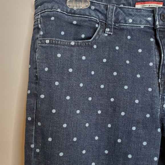Tommy Hilfiger Dark Denim Crop Polka Dot Pants - Picture 4 of 7